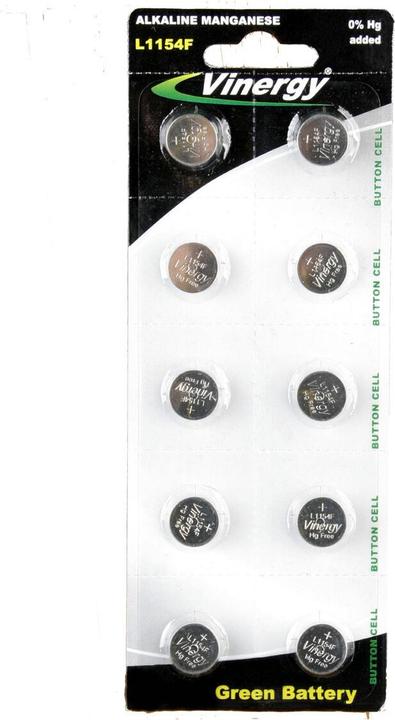 Vinnic Batterie Knopfzelle VINERGY AG 13 (10er VE) (10 Stk., LR44)