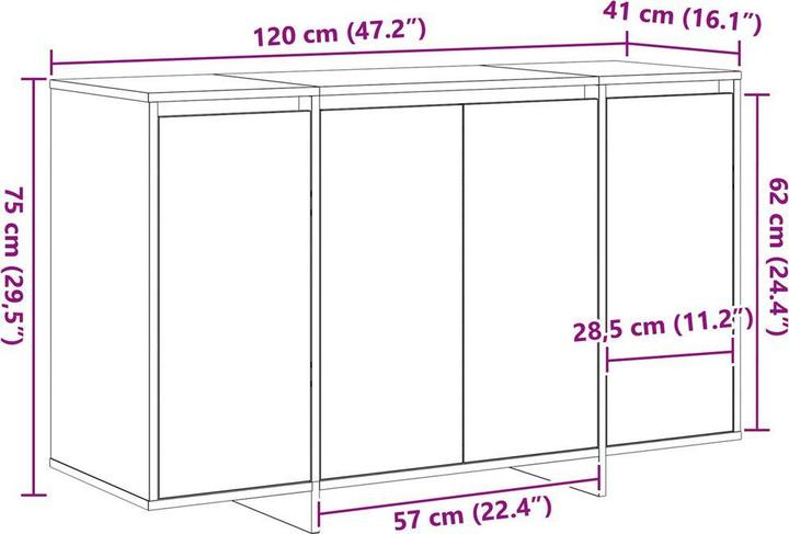 Produktbild vidaXL Sideboard (120 x 41 x 75 cm)