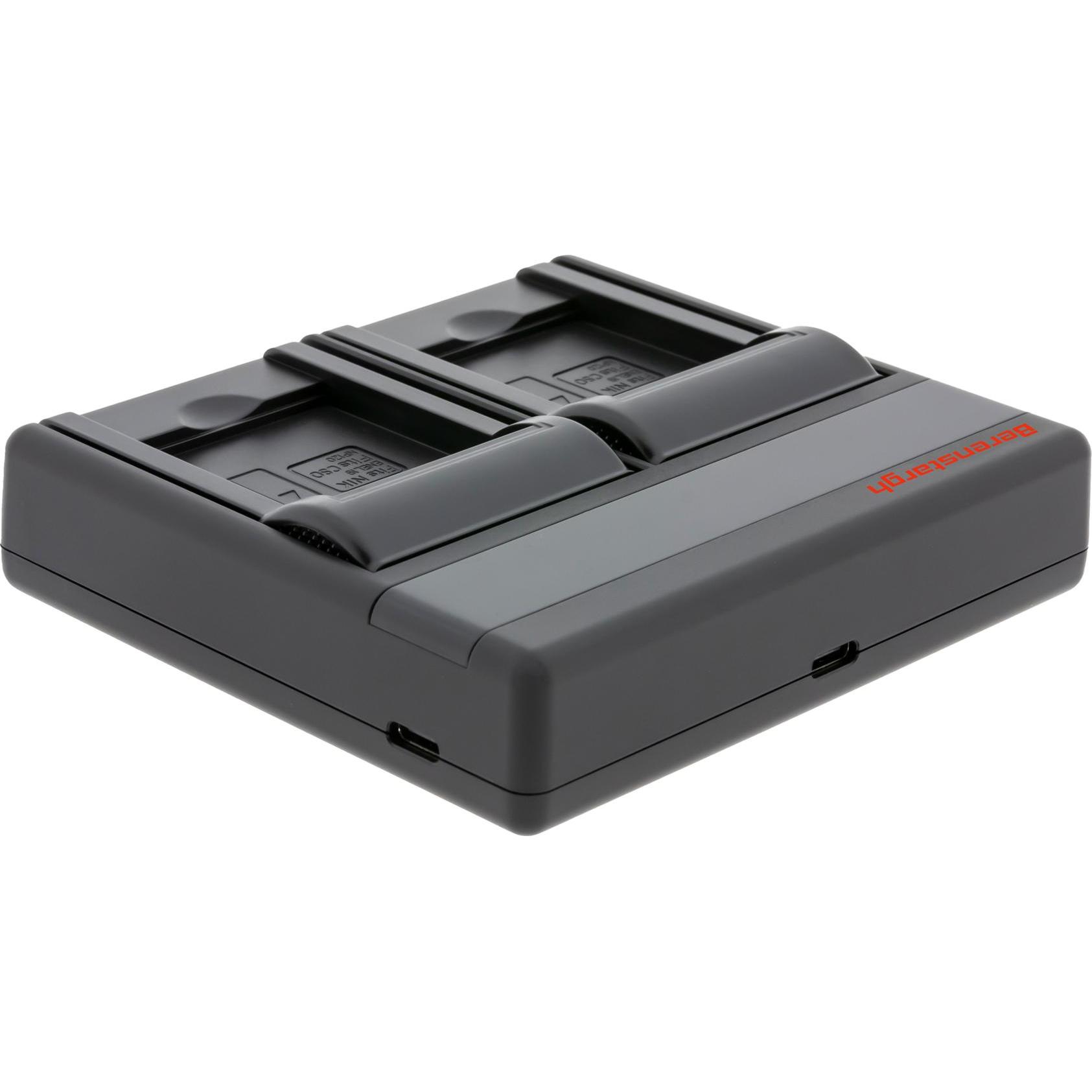 Berenstargh Dual PD Hyper Ladegerät f. Casio NP-120 Nikon EN-EL19 USB-C in/out Powerbankfunktion (Caricabatterie per fotocamere), Alimentatore fotocam