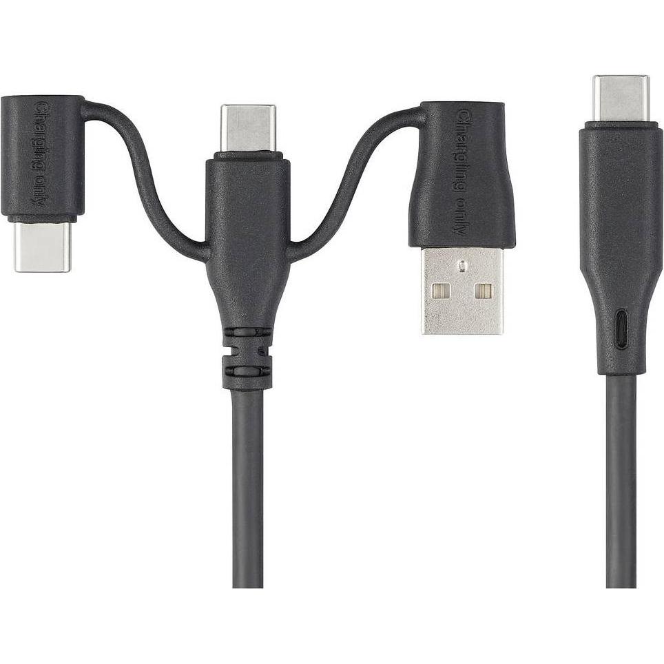 Thumbnail - Renkforce USB-Ladekabel USB 2.0 USB-C 3.00 m Schwarz RF-6615910 (3 m, USB 2.0), USB Kabel