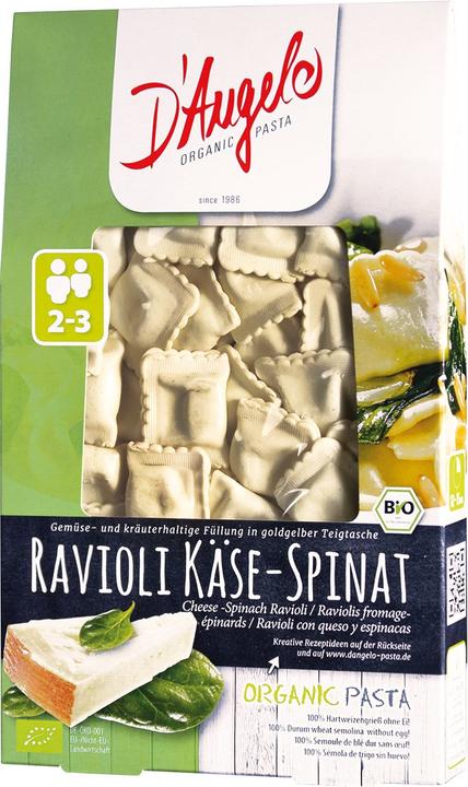 D'Angelo Pasta Pasta Ravioli Käse-Spinat Bio (250 g)