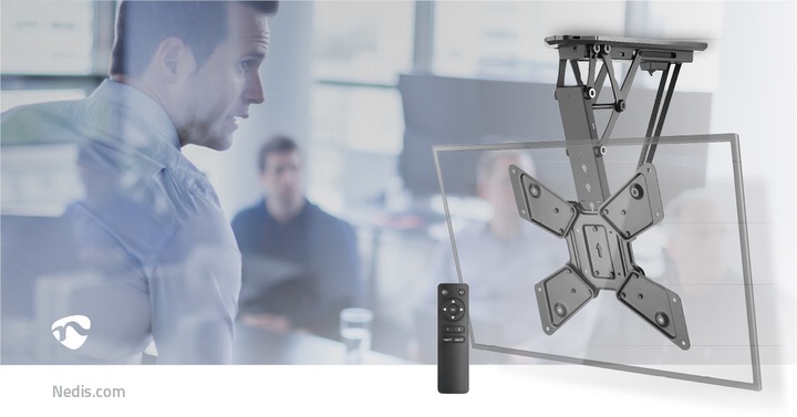 Immagine prodotto Nedis Supporto a soffitto motorizzato per televisori - 23 - 55 pollici - Max. 30 kg - 2 preimpostazioni (Soffitto, 55", 30 kg)