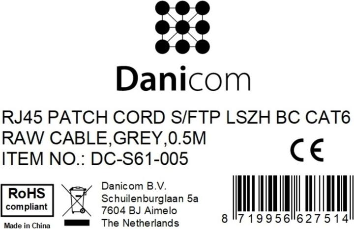 Produktbild Dsit CAT 6 Netzwerkkabel LSOH (CAT6, 0.50 m)