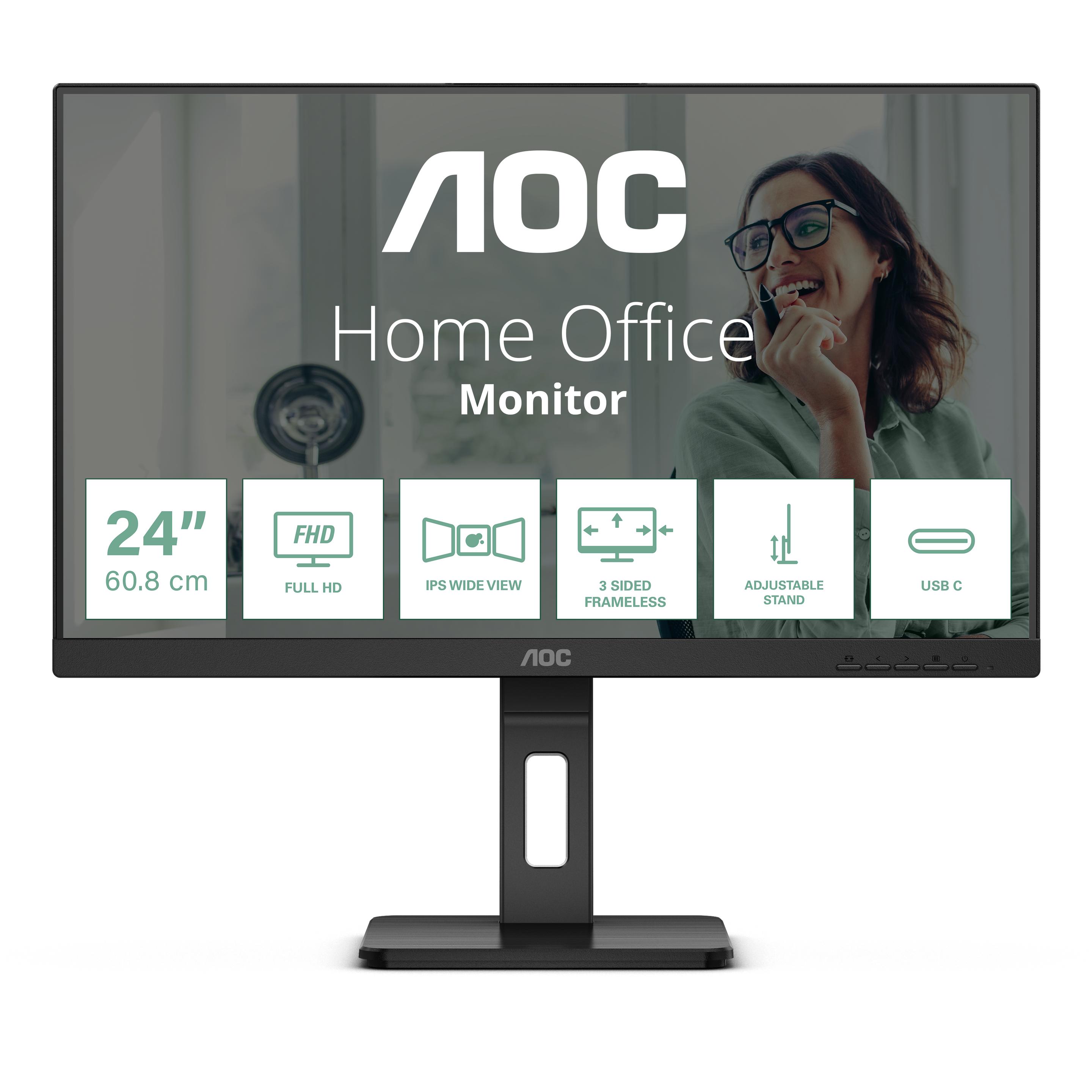 AOC 24P3CV (1920 x 1080 Pixel, 23.80"), Monitor, Schwarz