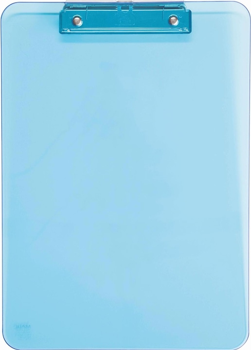 Produktbild Maul Klemmbrett neon, DIN A4, transparent-blau aus Kunststoff, flache, vernickelte Bügelklemme (22.6 x 31.8 cm)
