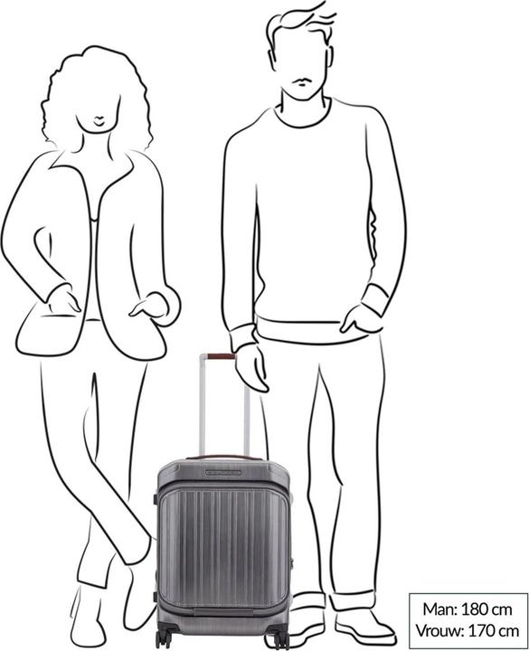 Image du produit Piquadro PQ-Light - Fast-Check Bagage à main à roulettes rigide noir/cuir (37 l)