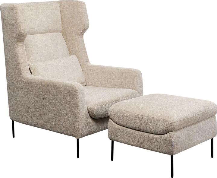 Actual product image Kare Design Armchair + stool Quinn High Beige