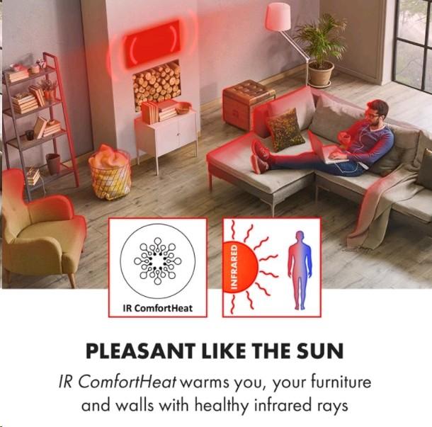 Immagine prodotto Klarstein Wonderwall Smart Infrarood Verwarming elettrico - 60 X 100 Cm - 600W - Ir Comfortheat - (600 W)