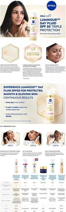 Actual product image NIVEA Cellular Luminous630 (40 ml, Day cream, SPF 50)