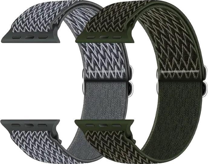 Produktbild Cbx 2 Stück elastische Nylon Armbänder für Apple Watch mit 38mm, 40mm und 41mm Gehäuse (Nylon)