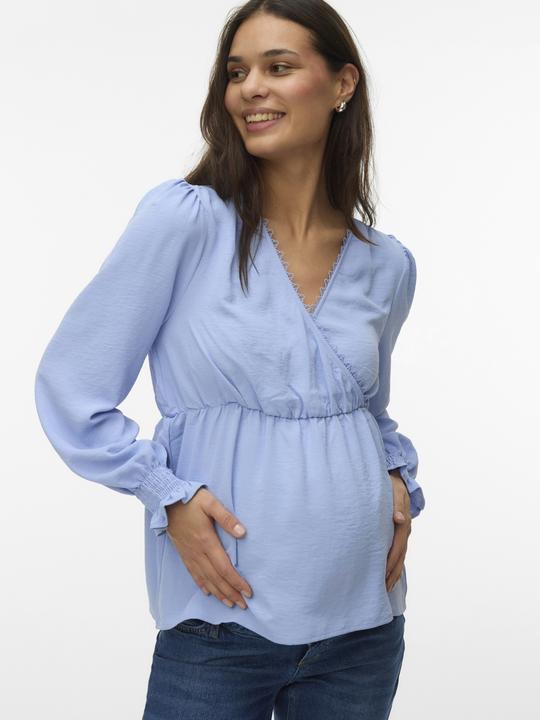 Immagine prodotto Vero Moda Maternity Normal geschnitten V-Ausschnitt Elastische Bündchen Top Bluse (L)