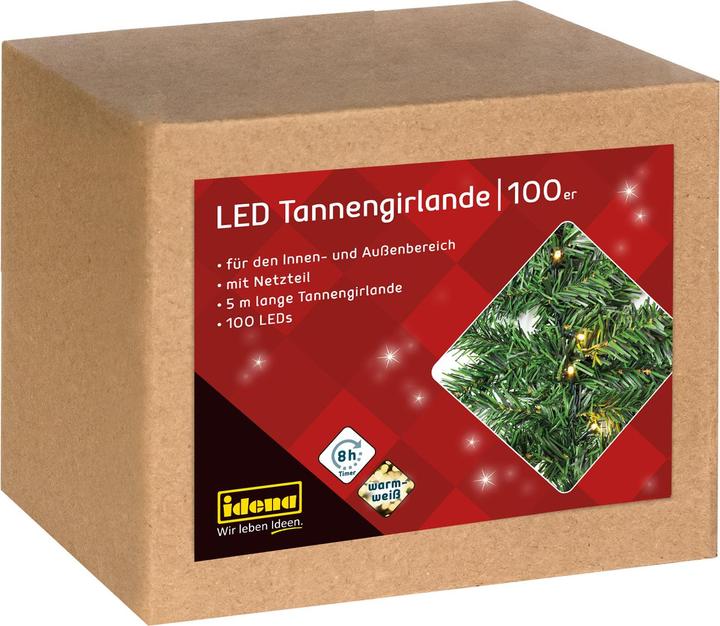 Productafbeelding Idena Dennenslinger 100 LED sprookjeslampjes groen 5,0 m (5 m)