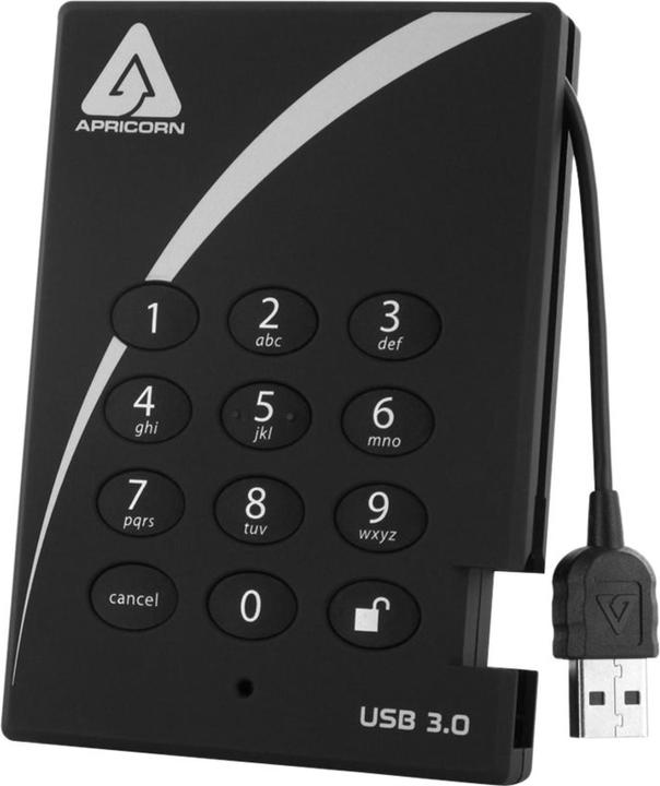 Produktbild Apricorn Aegis Padlock 3.0 A25-3PL256-2000 - Festplatte - verschlüsselt - 2 TB - extern ( (2 TB)