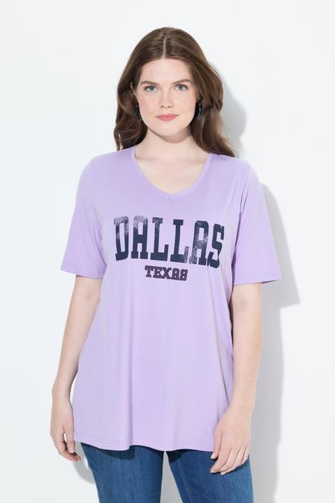Produktbild Ulla Popken T-Shirt, Schriftdruck, A-Linie, Rundhals, Halbarm (56)