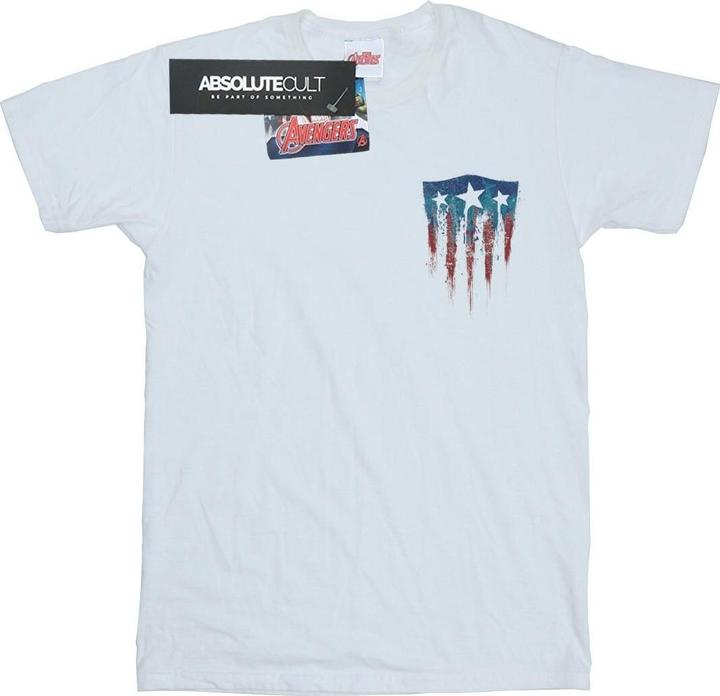 Produktbild Captain America Splatter Schild Faux Tasche TShirt (XXL)