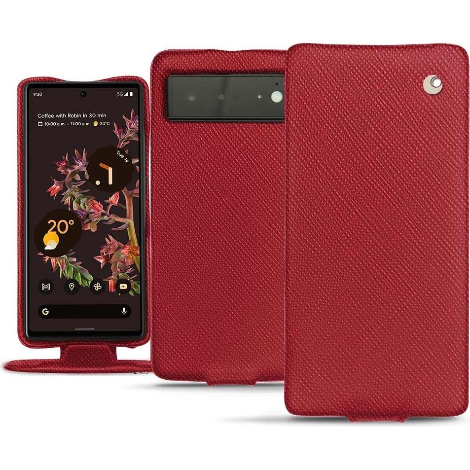 Noreve Lederschutzhülle vertikal (Google Pixel 6), Smartphone Hülle, Rot
