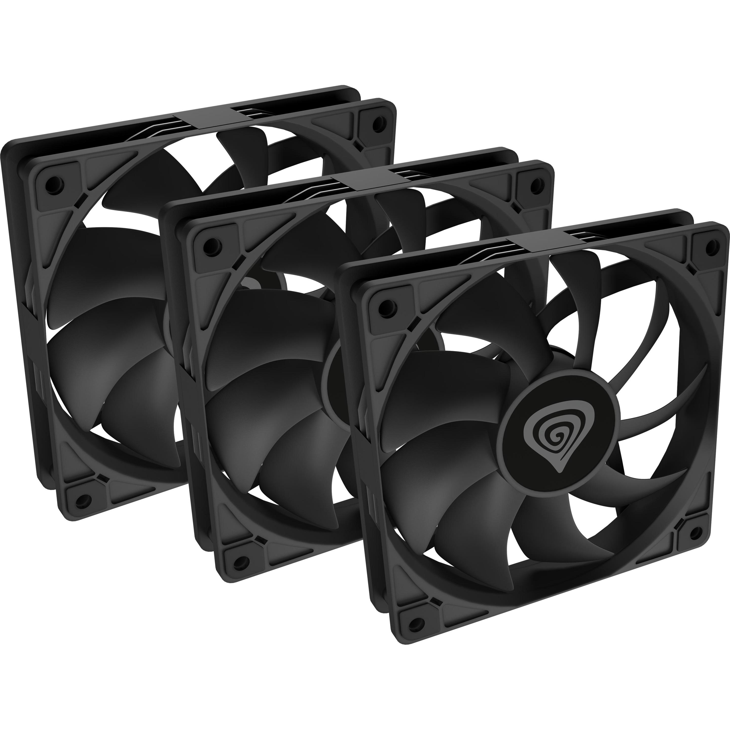 Genesis Set di ventilatori per casse Natec Oxal 120 3in1 (120 mm, 3 x), Ventola PC, Nero