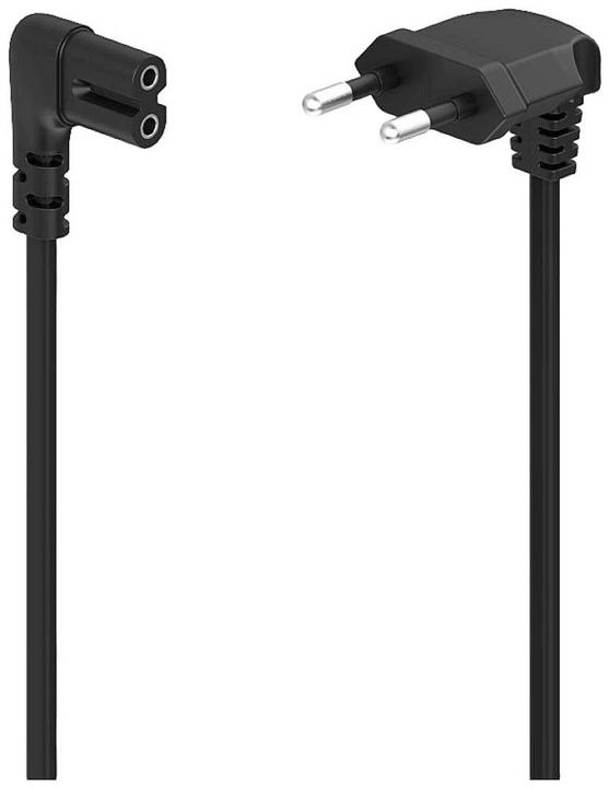 Produktbild Hama Netzkabel, beidseitig gewinkelt, Euro-Stecker, Doppelnut/C7, 3 m, Schwarz (3 m)