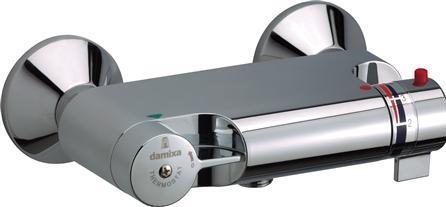 FM Mattsson Miscelatore termostatico DAMIXA TMC con uscita doccia da 1/2" in basso e rubinetteria e rosette