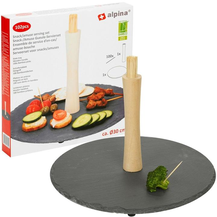 Actual product image Alpina Garden Cutting board Alpina Alpina - Snack set 30 cm (tray and sticks)
