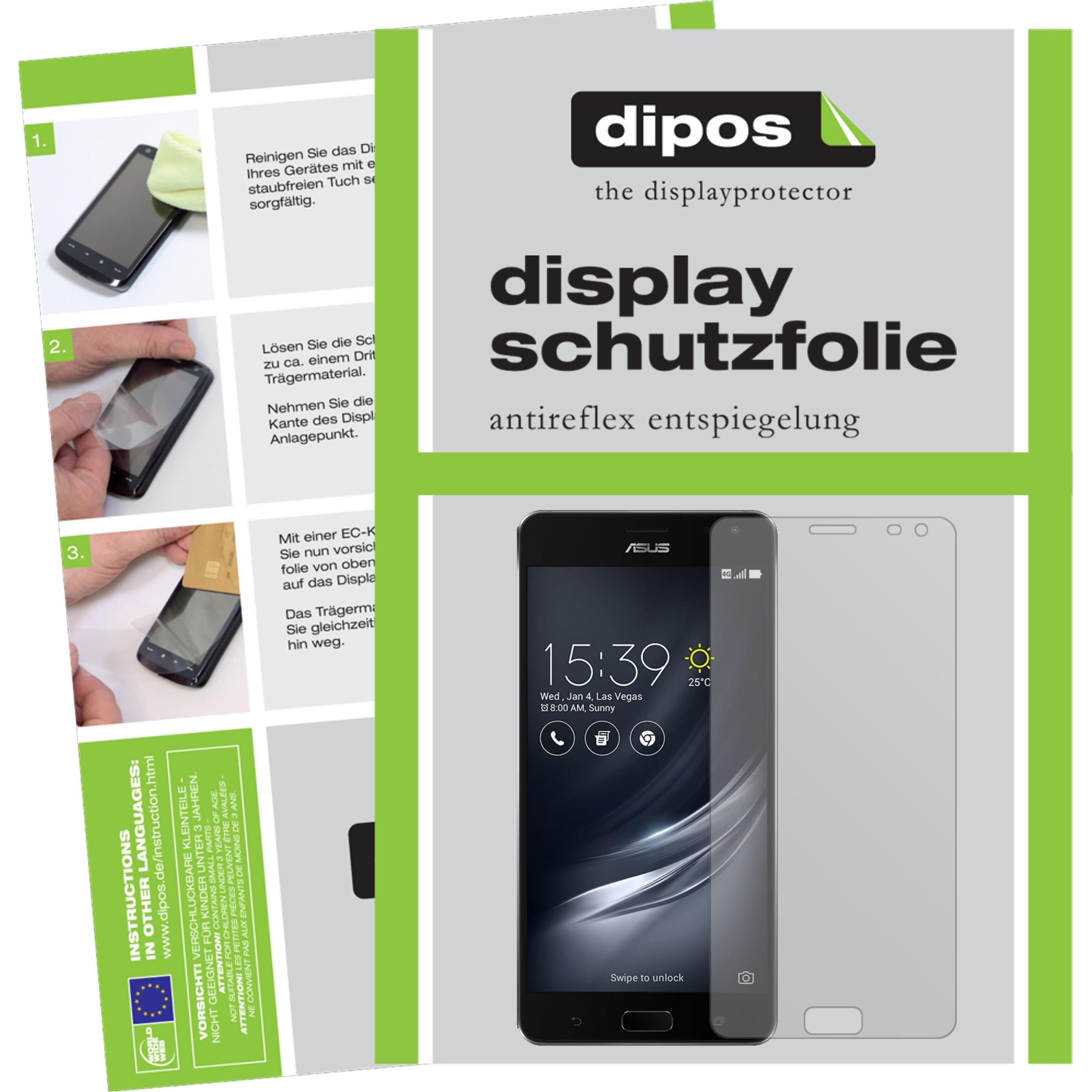 Dipos Displayschutzfolie Antireflex (5 Stück, ASUS ZenFone Ares), Smartphone Schutzfolie, Transparent