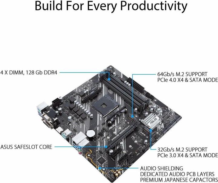 Actual product image ASUS PRIME B550M-K (AM4, AMD B550, mATX)