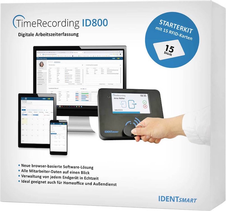Produktbild IDENTsmart ID800 Zeiterfassung Starter-Kit