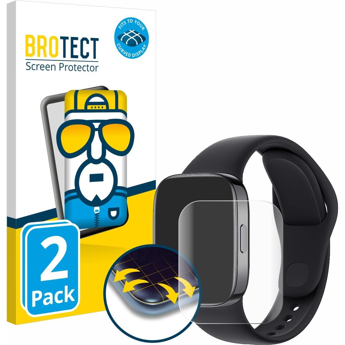 BROTECT Full-Cover Displayschutz, Smartwatch Schutzfolie, Transparent