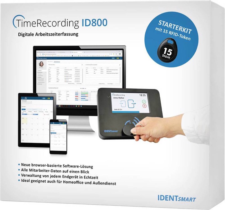 Produktbild IDENTsmart ID800 Zeiterfassung Starter-Kit