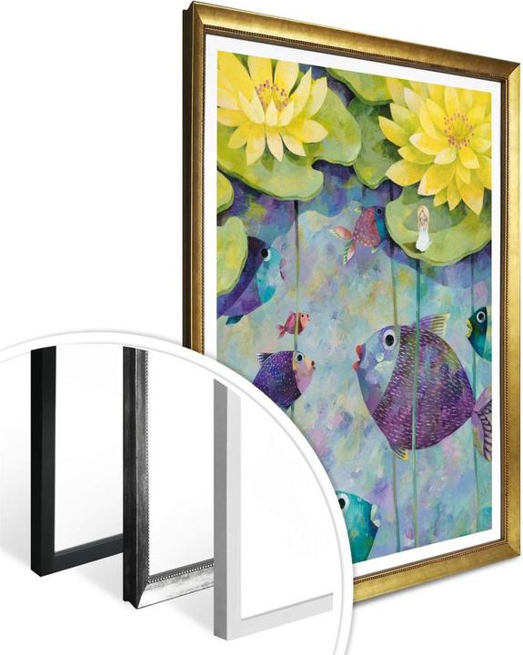Actual product image Trenddeko Blanz - Yellow water lilies (40 x 50 cm)