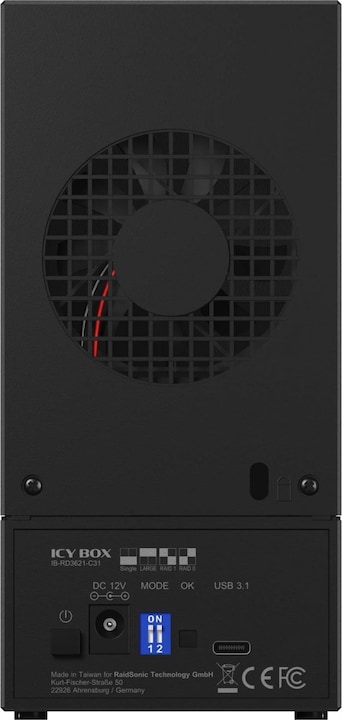 Actual product image Icy Box IB-RD3621-C31 External 2-bay RAID enclosure for 2x 2.5-inch or 3.5-inch SATA drives (2.5", 3.5")