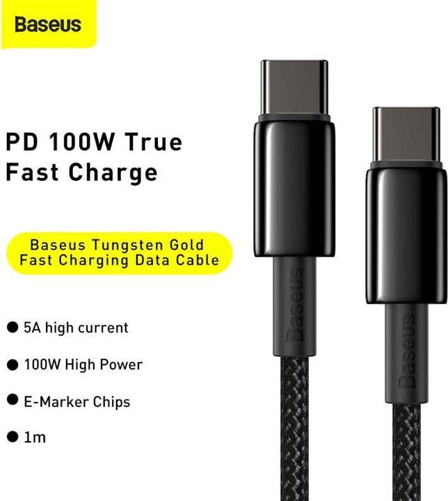 Productafbeelding Baseus USB C – USB C (1 m, USB 2.0, 100 W)