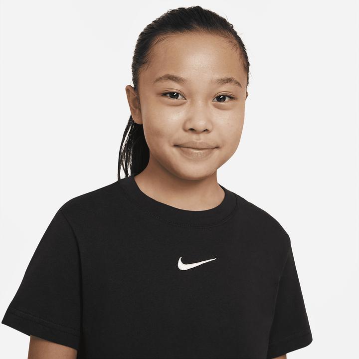 Actual product image Nike Girls G NSW Tee ESSNTL BF T-Shirt, Black/White, L (L)