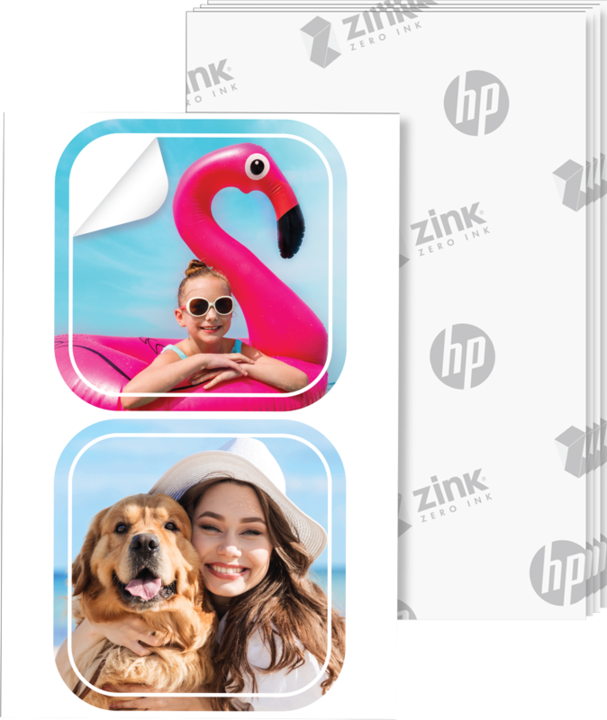 Actual product image HP Zink Paper Sprocket Luna 30-pack 2x3 Pre-cut 1.3x1.3 sticker (HPIZ2X330C)