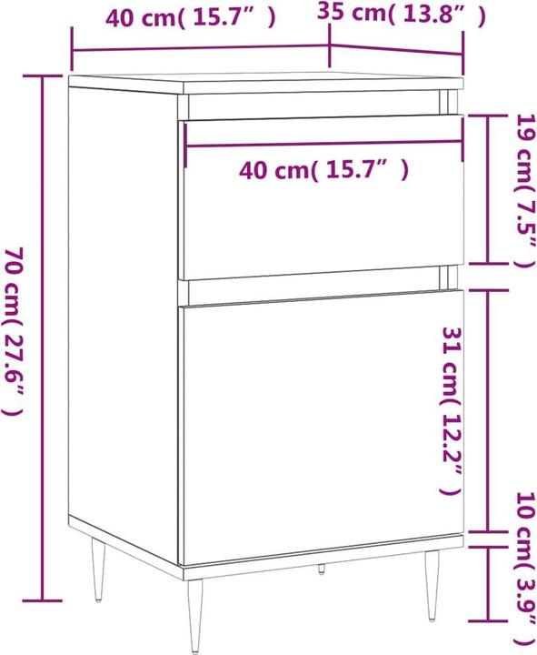 Image du produit vidaXL Sideboard (40 x 35 x 70 cm)