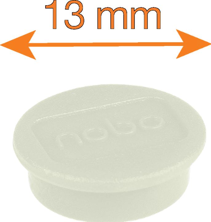 Produktbild Nobo Magnet rund 13mm 1915287 weiss 10 Stück (10x)