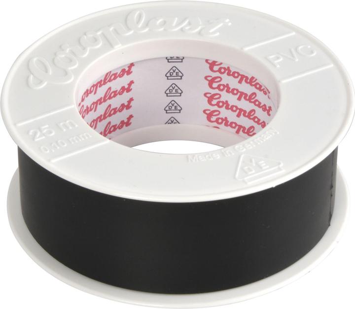 Coroplast Insulating tape (adhesive tape) black 0.10x30mm with VDE test mark 25 metres (30 mm)