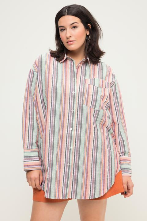 Image du produit Studio Untold Chemisier oversized à rayures, col de chemise et manches longues (50, 52)