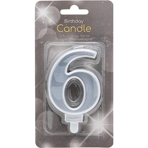 Thumbnail - Amscan Zahlenkerze silber