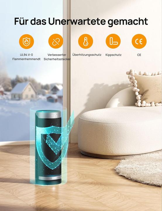 Actual product image Dreo PTC Keramik Heizlüfter mit Fernbedienung (1800 W)