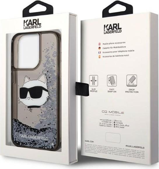 Immagine prodotto Karl Lagerfeld KLHCP14LLNCHCK Custodia rigida iPhone 14 Pro 6.1" nero/nero Glitter Choupette Head (Apple iPhone 14 Pro)