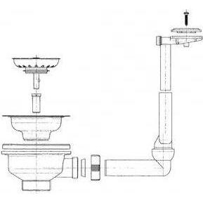 Franke, Sifone, VALVOLA - TAPPO CESTINO RIFIUTI 3 1/2 (Set di drenaggio)