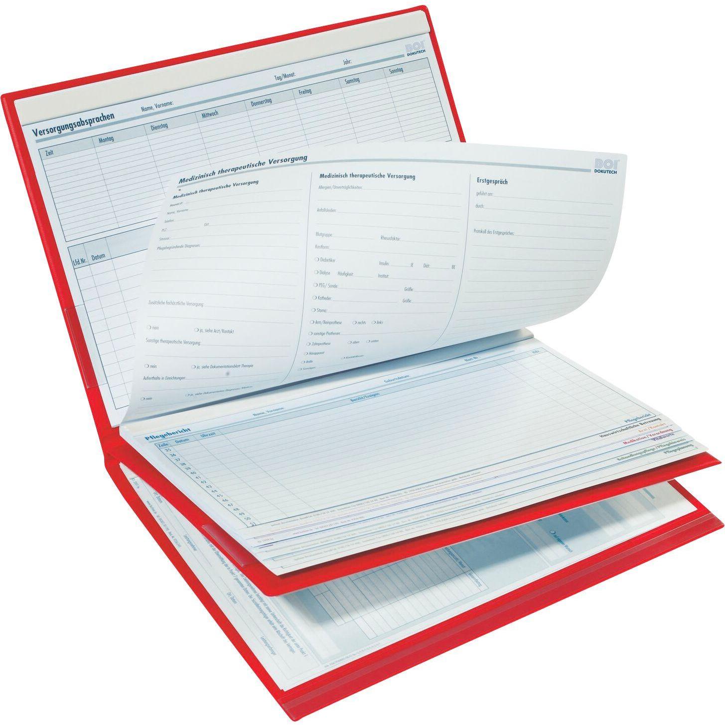 Boi Dokutech, Mappe, Patienten-Dokumentationsmappe Professional-Line PLUS DIN A4 rot (A4, 1 x)