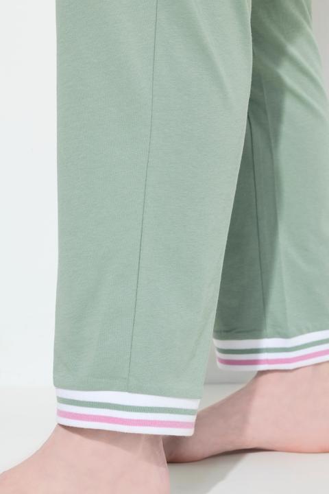 Produktbild Ulla Popken Schlafanzug, Streifendetails, V-Ausschnitt, 3/4-Arm (62)