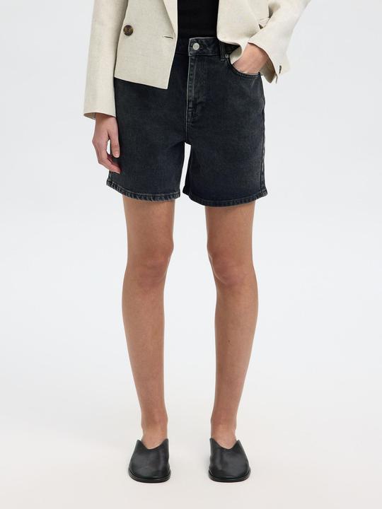 Actual product image Selected Femme Black High Waist Jean Shorts (40)
