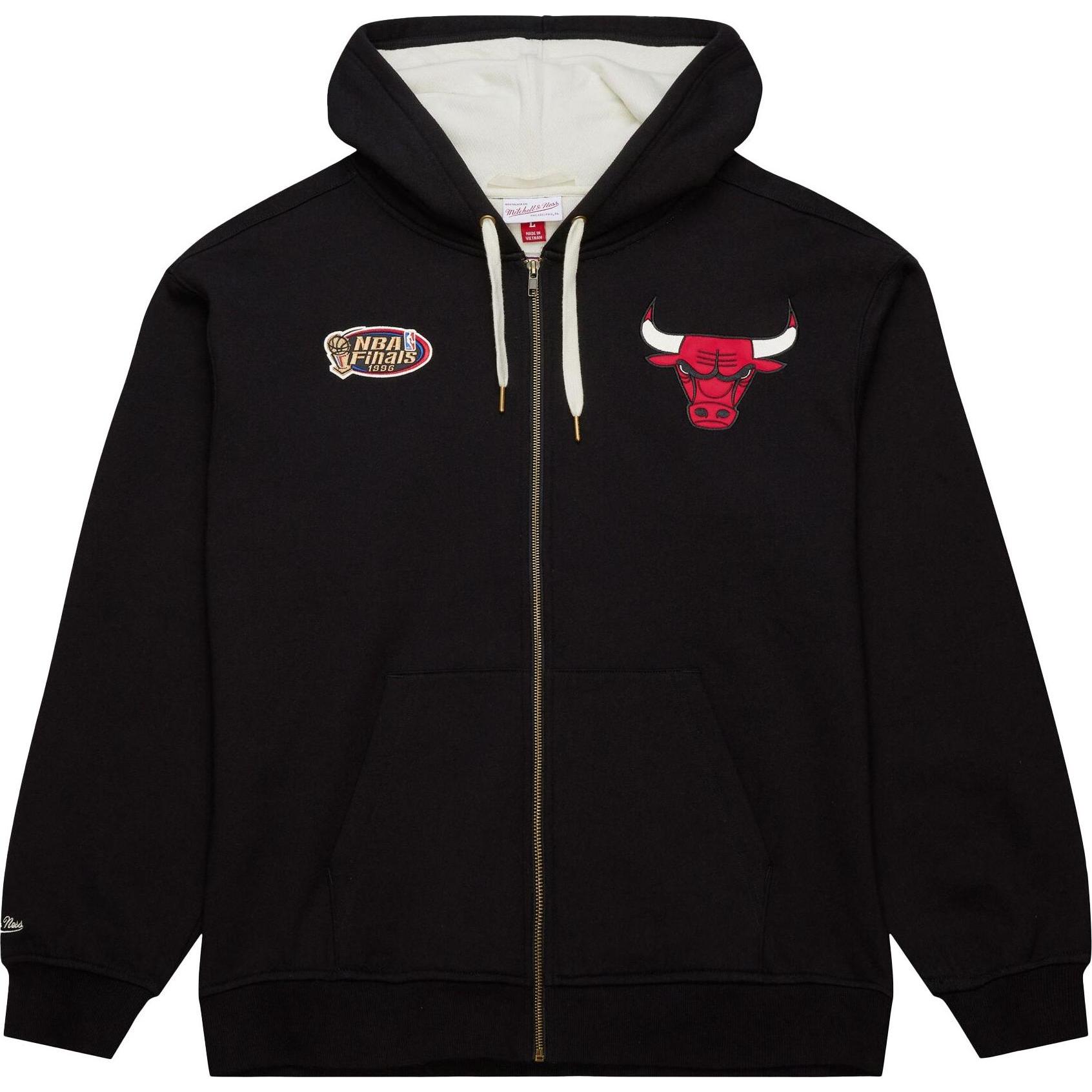 Mitchell & Ness, Herren, Pullover, Fleece Zip Hoody - NBA 2.0 Chicago Bulls XL, Schwarz, (XL)