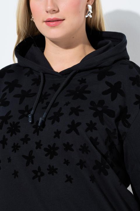 Produktbild Ulla Popken Hoodie, Blüten, Relaxed, Kapuze, Langarm (46, 48)