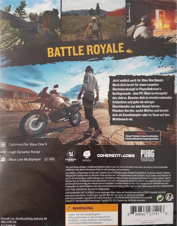 Actual product image Microsoft PLAYERUNKNOWN‘S BATTLEGROUNDS Game Preview Edition (Xbox One) (Xbox One S)