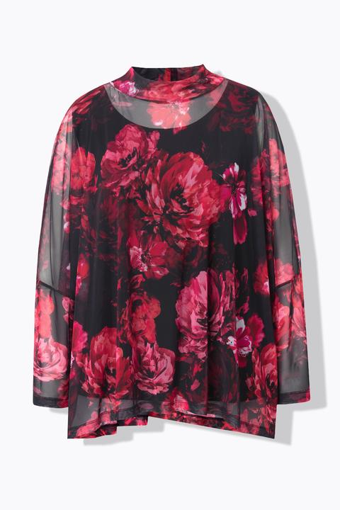 Immagine prodotto Miamoda Mesh-Bluse, oversized, Muster, blickdichtes Top (50, 52)