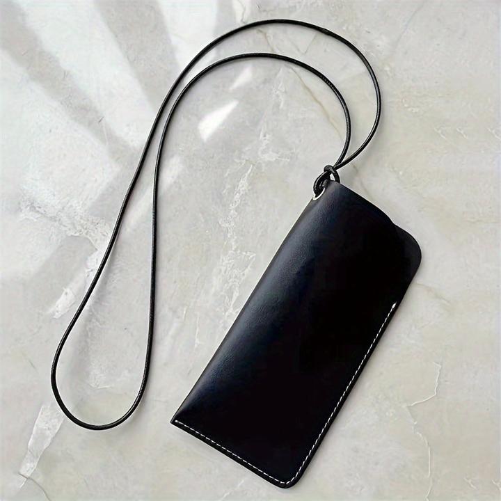 Immagine prodotto Only-Bags.Store Custodia per occhiali in pelle PU, porta occhiali da sole regolabile con laccetto da collo